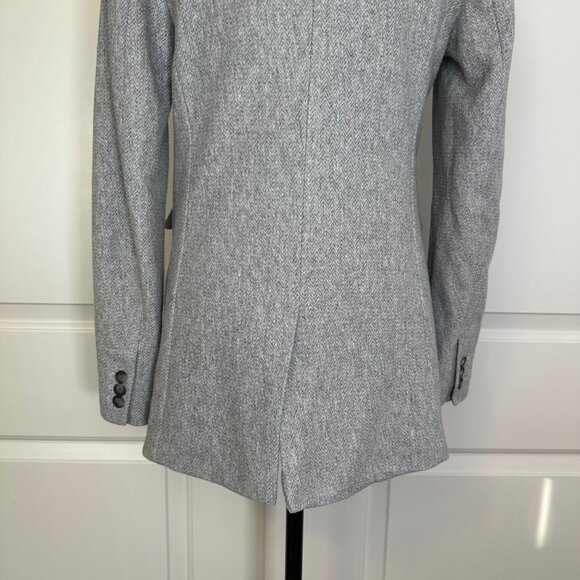 Loft Herringbone Dove Grey Longline Cotton Classic Blazer 2 - Picture 7 of 9